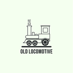 
Simple old locomotive illustration logo design