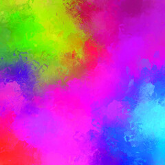 Wall art. Unique and creative illustration. Brush stroked painting. Abstract background of colorful brush strokes. Brushed vibrant wallpaper. Painted artistic creation.