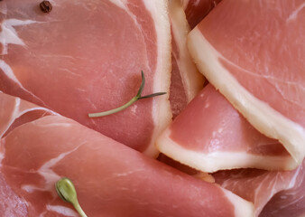 jamon appetizing close-up traditional