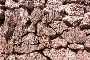 Wall built using salt pieces in Walvis bay