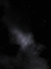 Star field in galaxy space with colorful nebula. Sci fi background of deep space. Ethereal wallpaper.