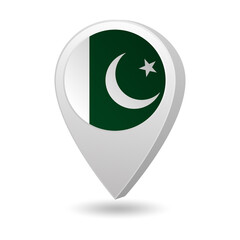 Flag of Pakistan on marker map