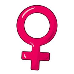 Female gender symbol. Cartoon. Vector illustration