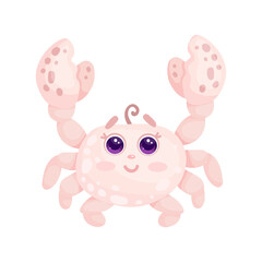 Cute little crab character.Cartoon vector graphic.