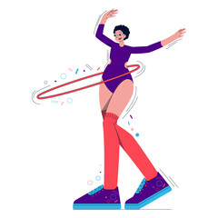 Fototapeta premium Hula Hup Girl