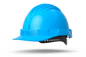 Blue safety helmet or hard cap isolated on white background