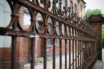 Ornamental old wrought iron fence