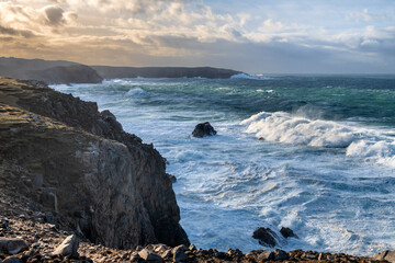 Rocky Scotish coastline near Mangersta, Isle of Lewis, UK
