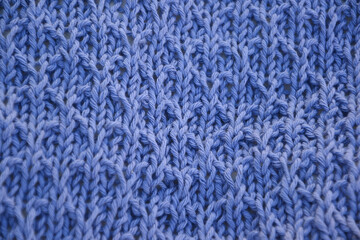 blue two-needle knitting