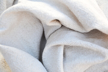 raw linen fabric in motion