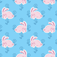 cute easter seamless bunny and cute elements design 