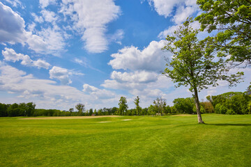 View of Golf Course with beautiful green field.