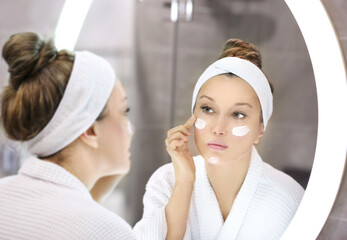 Applying the cream..Magic anti-aging cream.