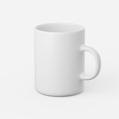 Mug in white on a plain background. 3d render.