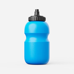 Plastic sports bottle on a plain background. 3d render.