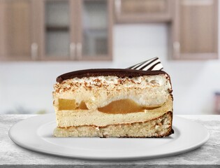 Honey cake dessert, tasty sweet cake dessert