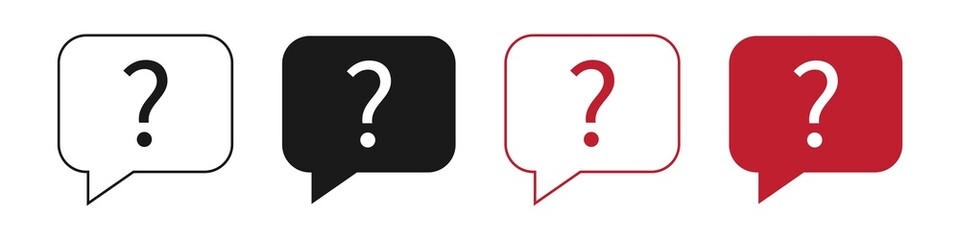 Set of Question mark icon on a white background. Chat question icon. Illustration