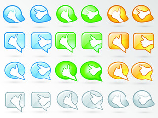 Like: logos and messaging icon phone, social, internet. Symbols set of approval.