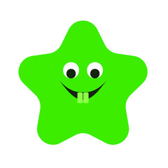Grüne Stern als lustige Symbol, Comics, Vektorgrafik