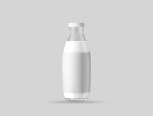 bottle of milk isolated