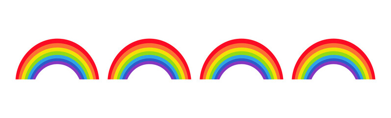 Set of rainbows. Vector graphics