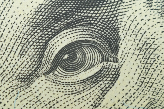 Benjamin Franklin's eye on the new hundred dollar bill