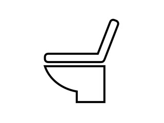 洋式トイレ線画アイコン：黒