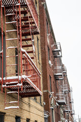 Snow in thr fire escapes 