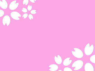 桜のあしらいフレーム：桜色背景