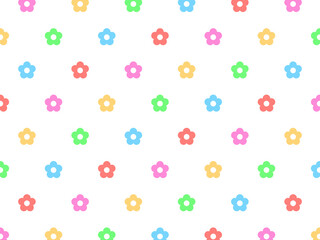 シンプル花柄背景：カラフル