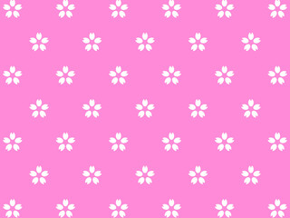 シンプル桜花柄背景：桜色背景