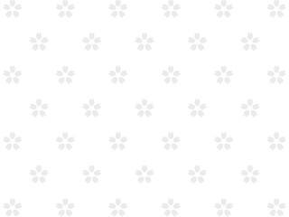 シンプル桜花柄背景：モノクロ