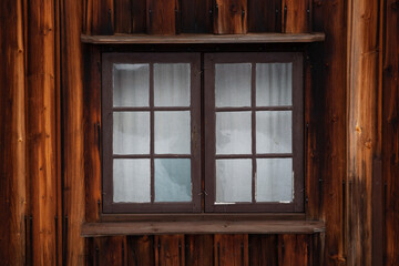 old wooden house window