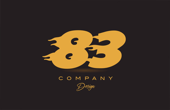 83 yellow number icon logo design. Creative template for business and company