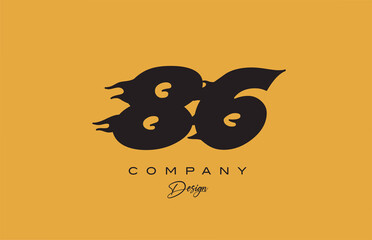yellow 86 number logo icon design. Creative template for company