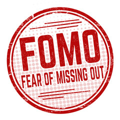 FOMO ( Fear of missing out) grunge rubber stamp