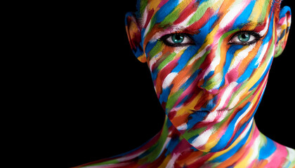 Prettier than any painting. Cropped portrait of a young woman posing with paint on her face.
