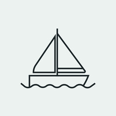 icon, illustration, vessel, sea, boat, transportation, wave, symbol, vector, yacht, nautical, design, cruise, vacation, graphic, marine, ship, silhouette, contour, adventure, tourism, ocean ship, sail