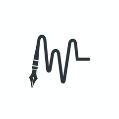 illustration of pen combined with sound wave.