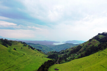 Fototapeta na wymiar beautiful view of Lake Kivu from Masisi Congo, Goma