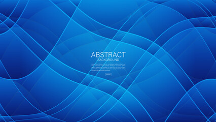 Blue curve abstract background, wave graphic, Geometric vector, Minimal Texture, web background, blue cover design, flyer template, banner, book cover, advertisement, printing, decoration wallpaper