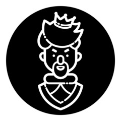 King Flat Icon Isolated On White Background