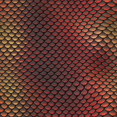 Seamless fantasy scales pattern. Reptilian texture. Colorful and vibrant tile. Exotic tileable surface. Nature print.