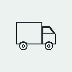 Delivery truck vector icon illustration sign