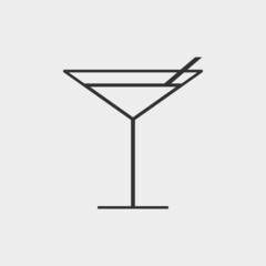 Cocktail vector icon illustration sign