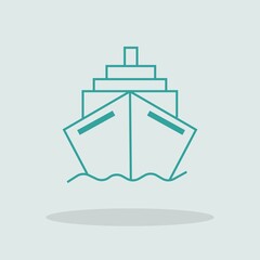 Ship on water vector icon illustration sign