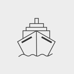 Ship on water vector icon illustration sign