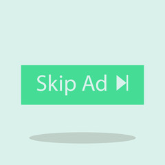 Skip Ad button vector icon illustration sign
