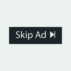 Fototapeta premium Skip Ad button vector icon illustration sign