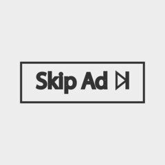 Skip Ad button vector icon illustration sign